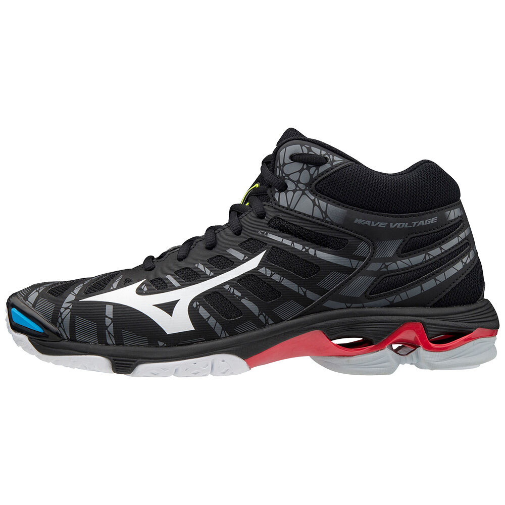 Mizuno Men's Wave Voltage Mid Volleyball Shoes Black/White (V1GA196545-NWO)